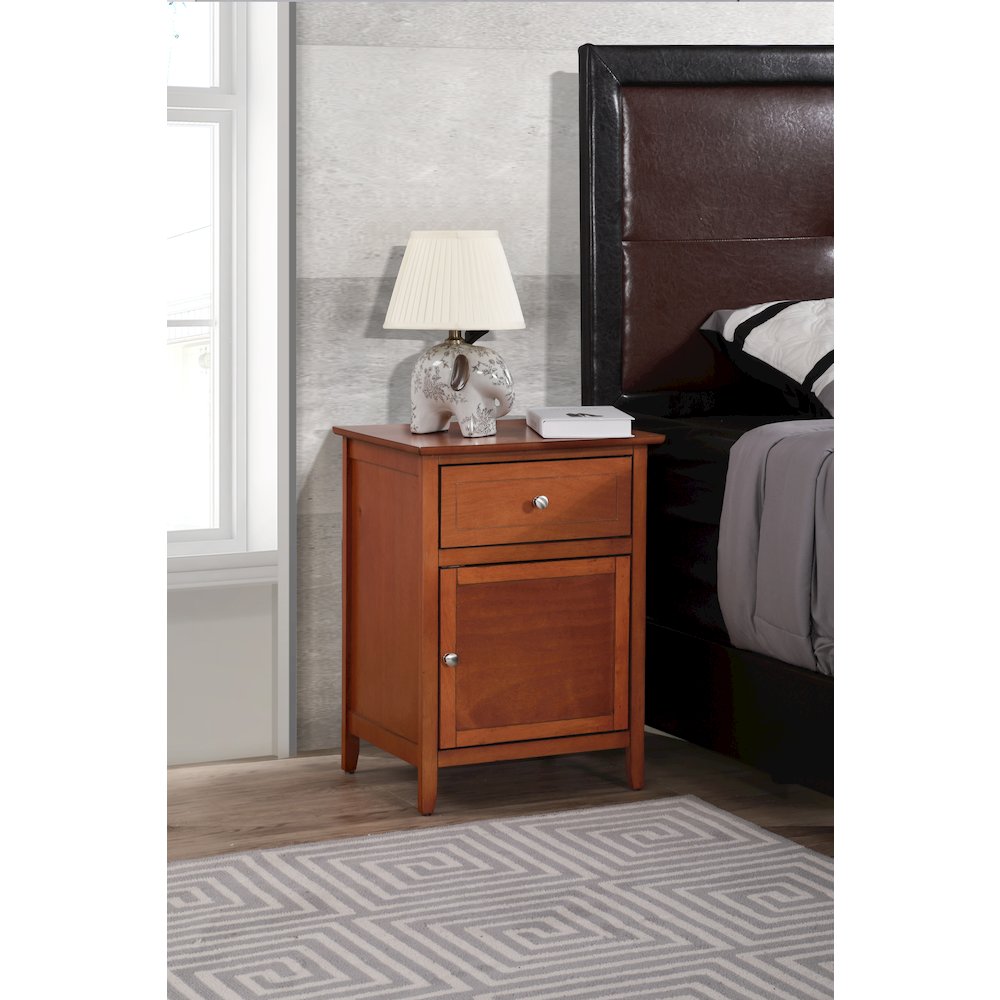 Glory Furniture Izzy Nightstand in Oak Color. Picture 7