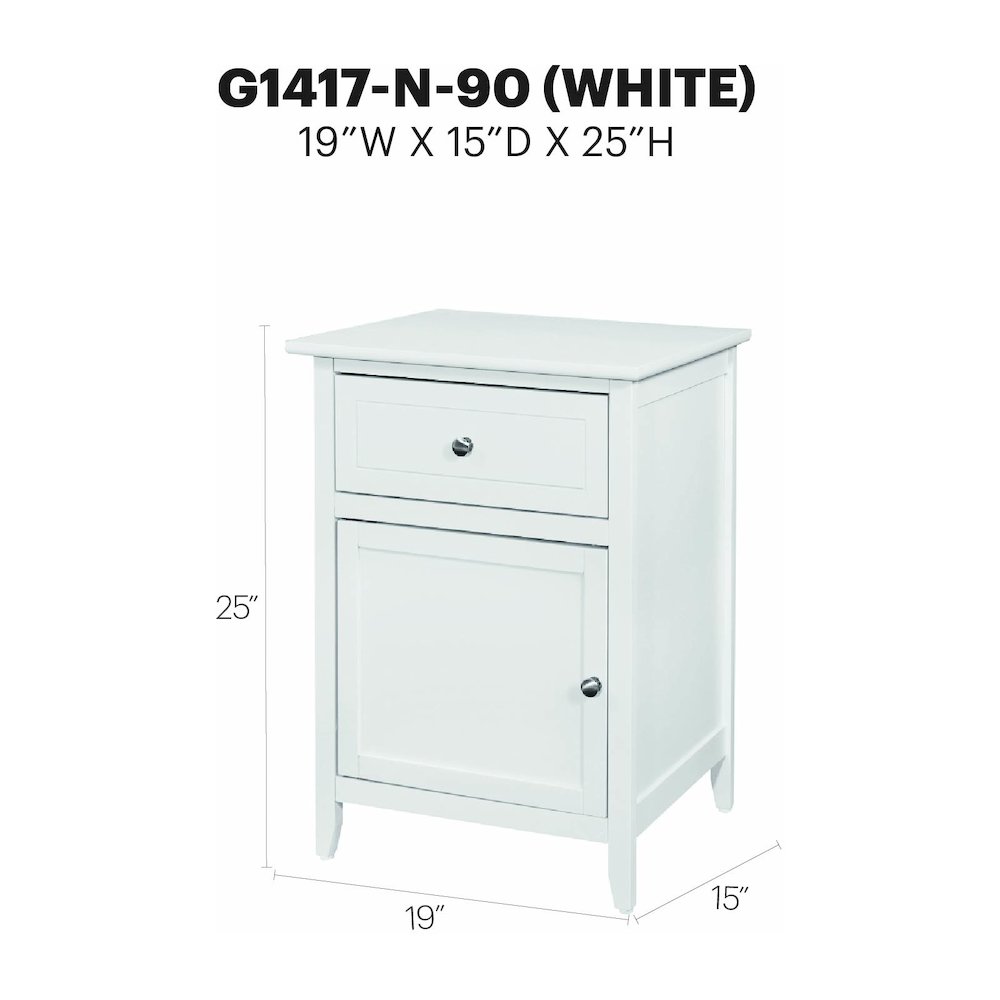 Glory Furniture Izzy Nightstand in White Color. Picture 8