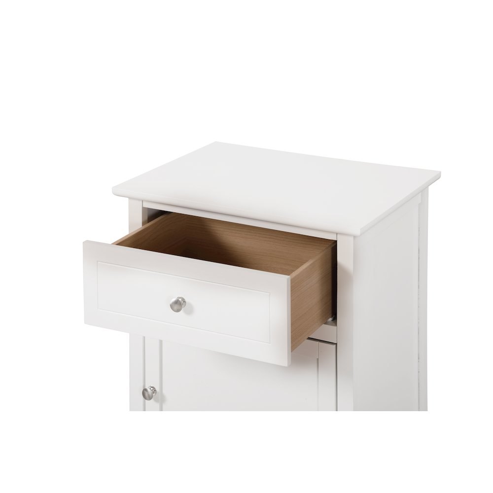 Glory Furniture Izzy Nightstand in White Color. Picture 3