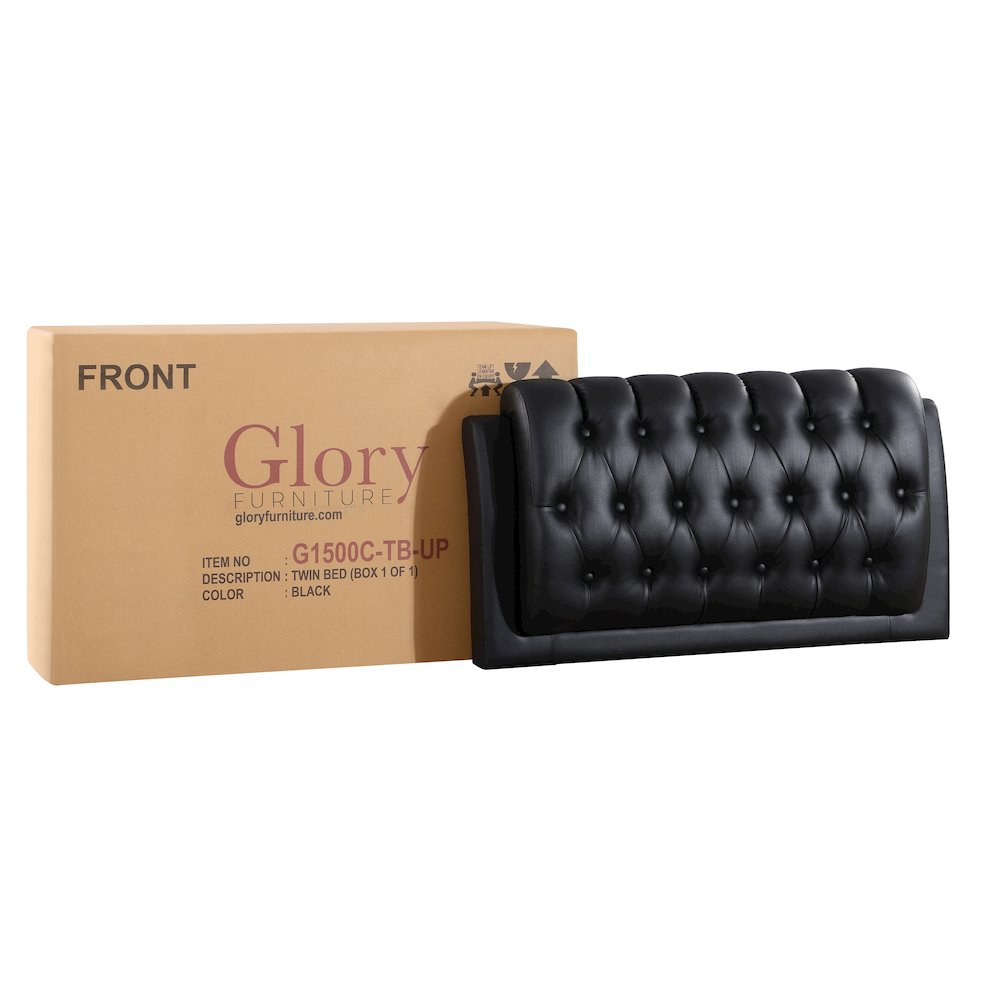 Glory Furniture Marilla Twin Bed in Black Color. Picture 5