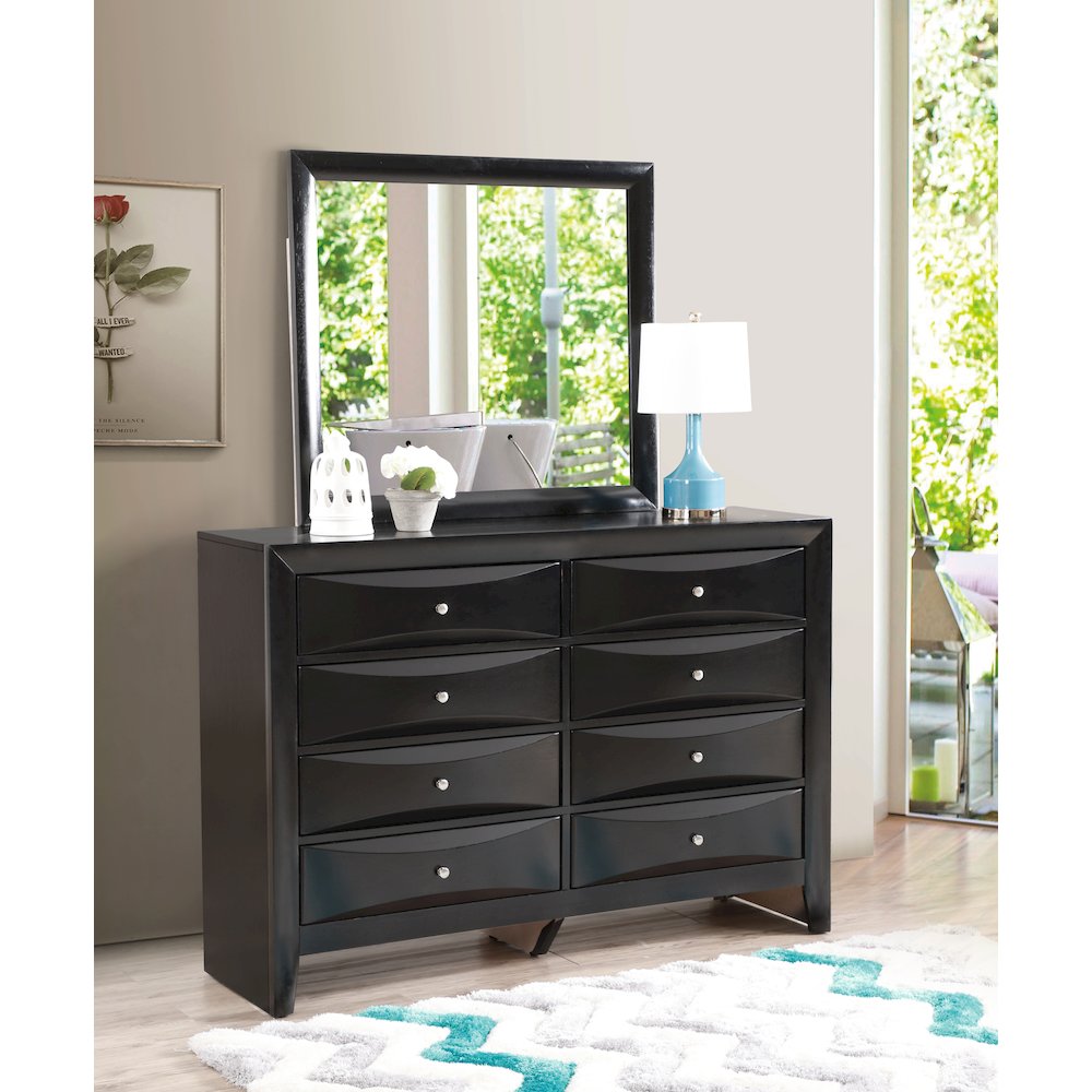 Glory Furniture Marilla Mirror in Black Color. Picture 7
