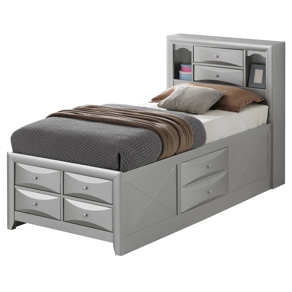 Glory Furniture Marilla Twin Storage Bed in Champagne Color. Picture 1