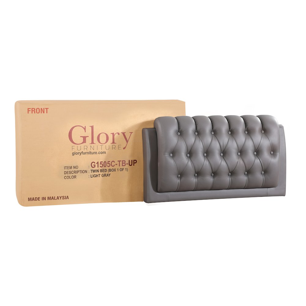 Glory Furniture Marilla   Twin Bed, Gray. Picture 5