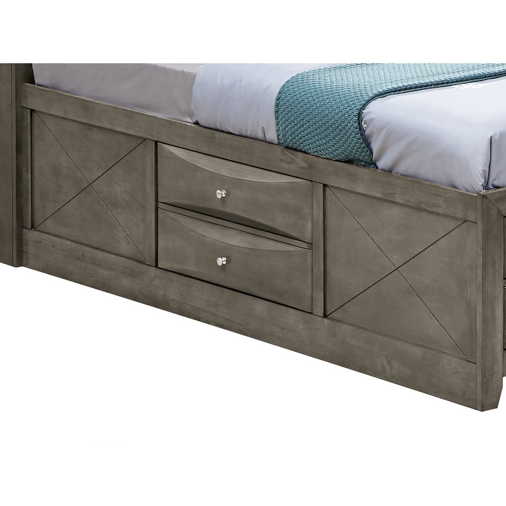 Glory Furniture Marilla Twin Storage Bed in Gray Color. Picture 2