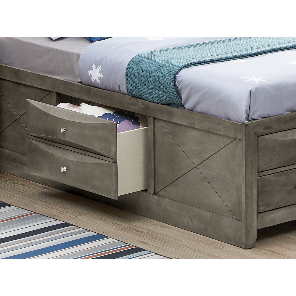 Glory Furniture Marilla Twin Storage Bed in Gray Color. Picture 3