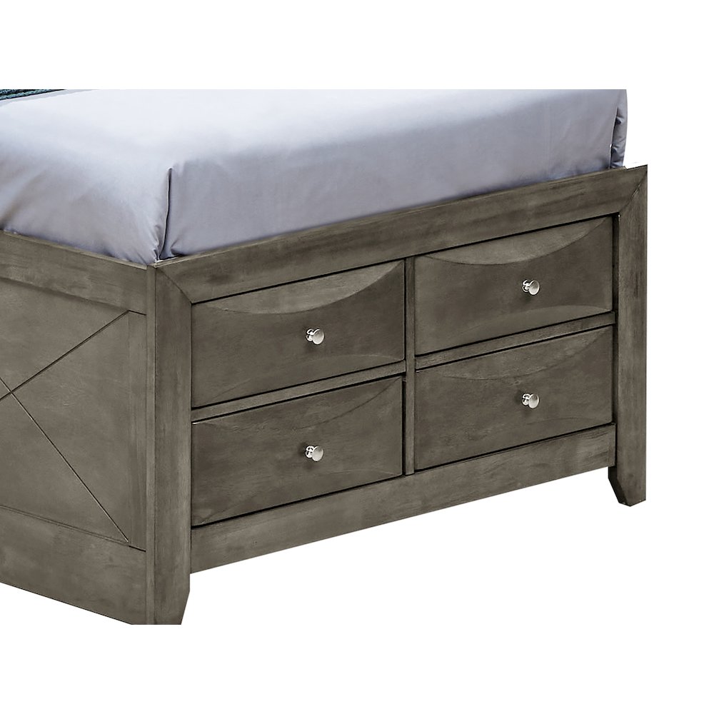 Glory Furniture Marilla Twin Storage Bed in Gray Color. Picture 5