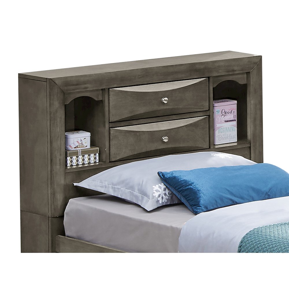 Glory Furniture Marilla Twin Storage Bed in Gray Color. Picture 6