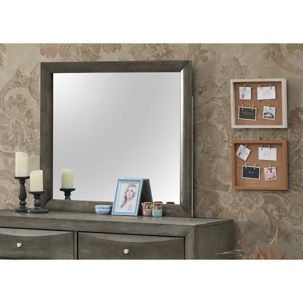 Glory Furniture Marilla Mirror in Gray Color. Picture 6