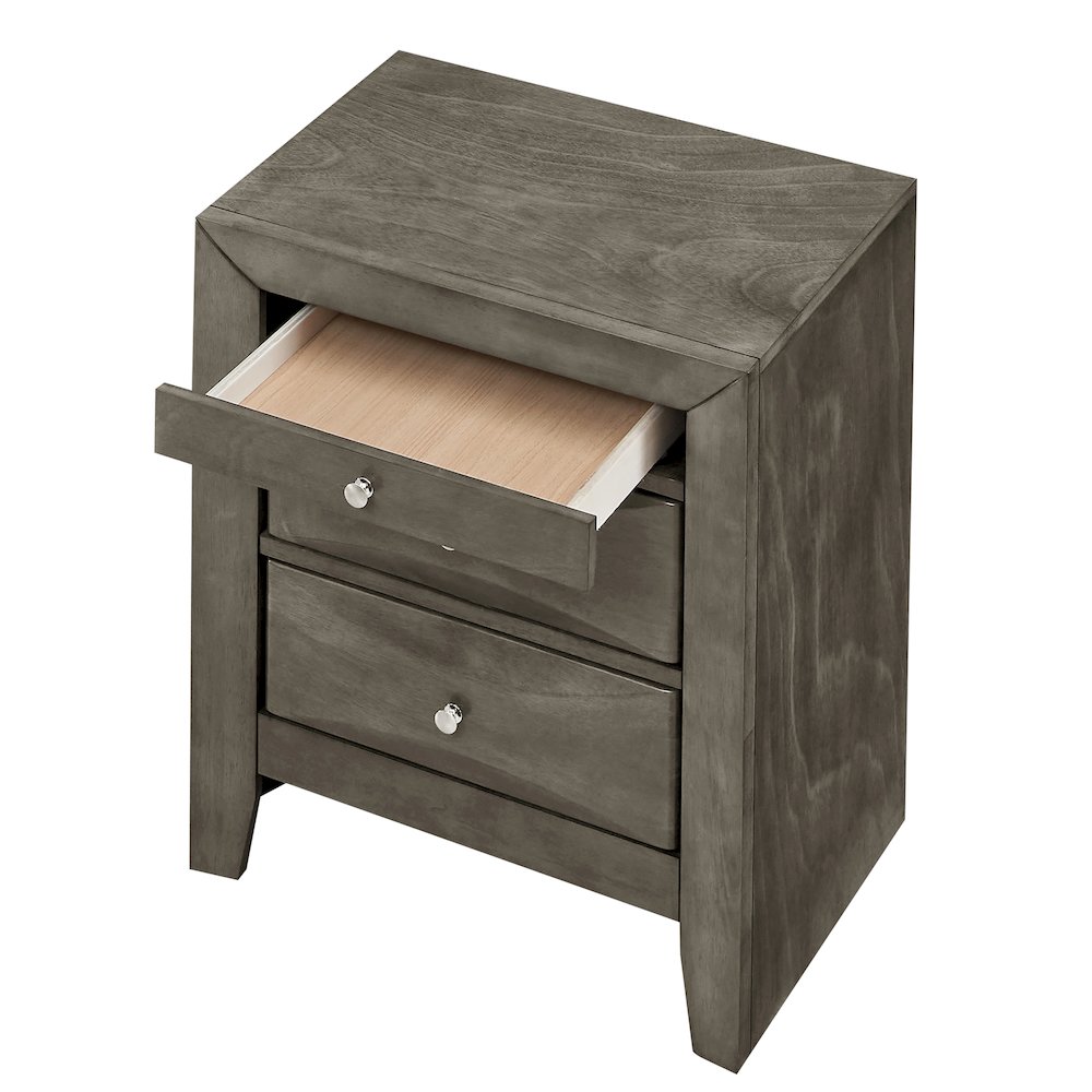 Glory Furniture Marilla Nightstand in Gray Color. Picture 3