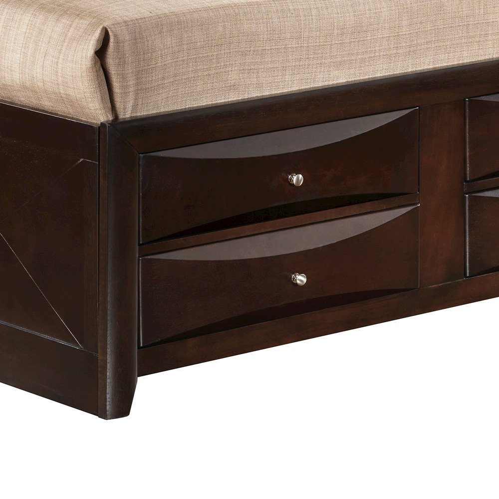 Glory Furniture Marilla Queen Storage Bed in Cappuccino Color. Picture 2