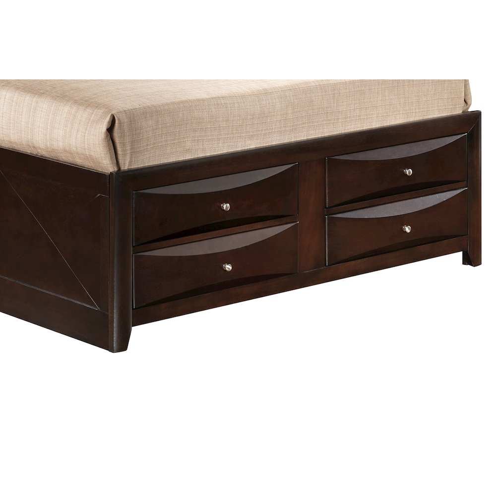 Glory Furniture Marilla Queen Storage Bed in Cappuccino Color. Picture 5