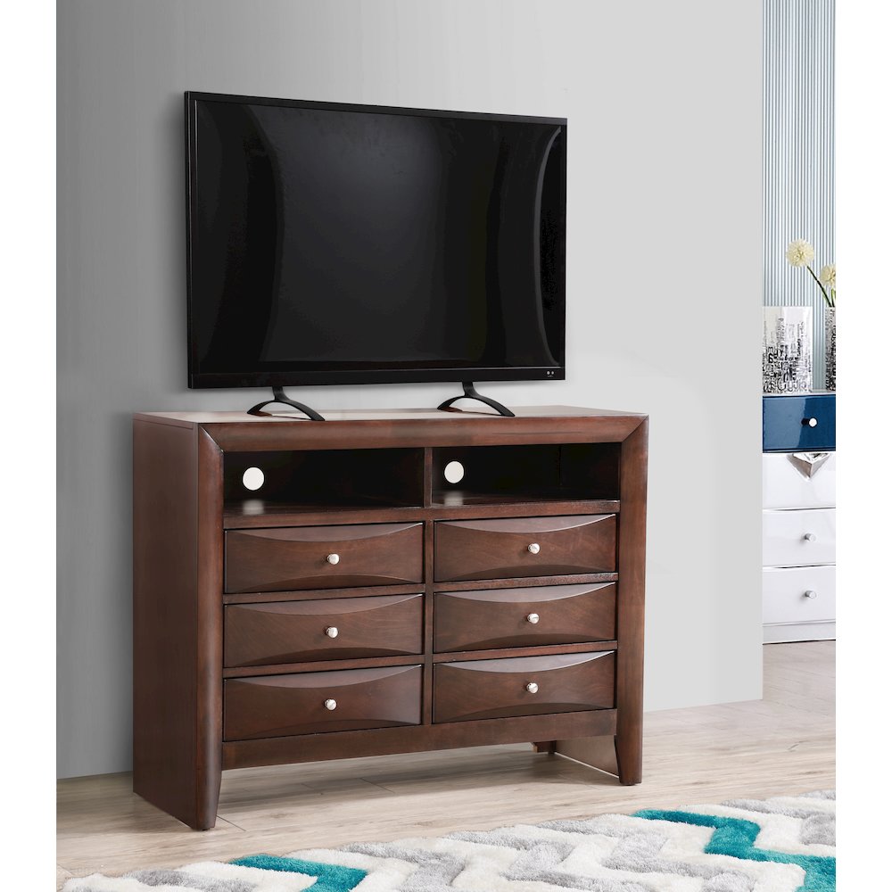 Glory Furniture Marilla Media Chest in Cappuccino Color. Picture 7