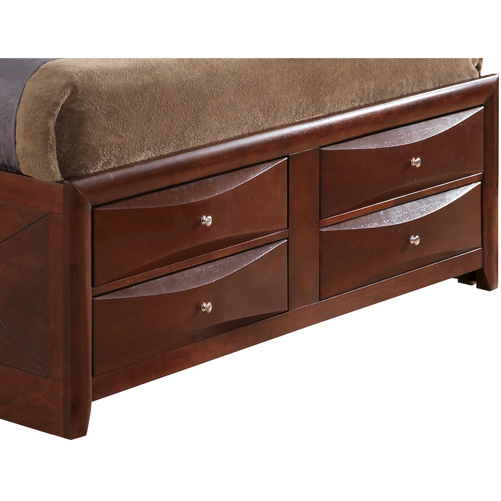 Glory Furniture Marilla Queen Storage Bed in Cherry Color. Picture 3