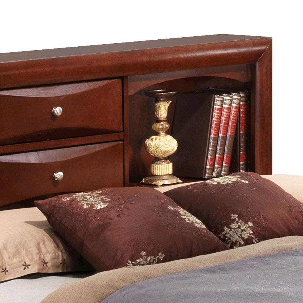 Glory Furniture Marilla Queen Storage Bed in Cherry Color. Picture 6