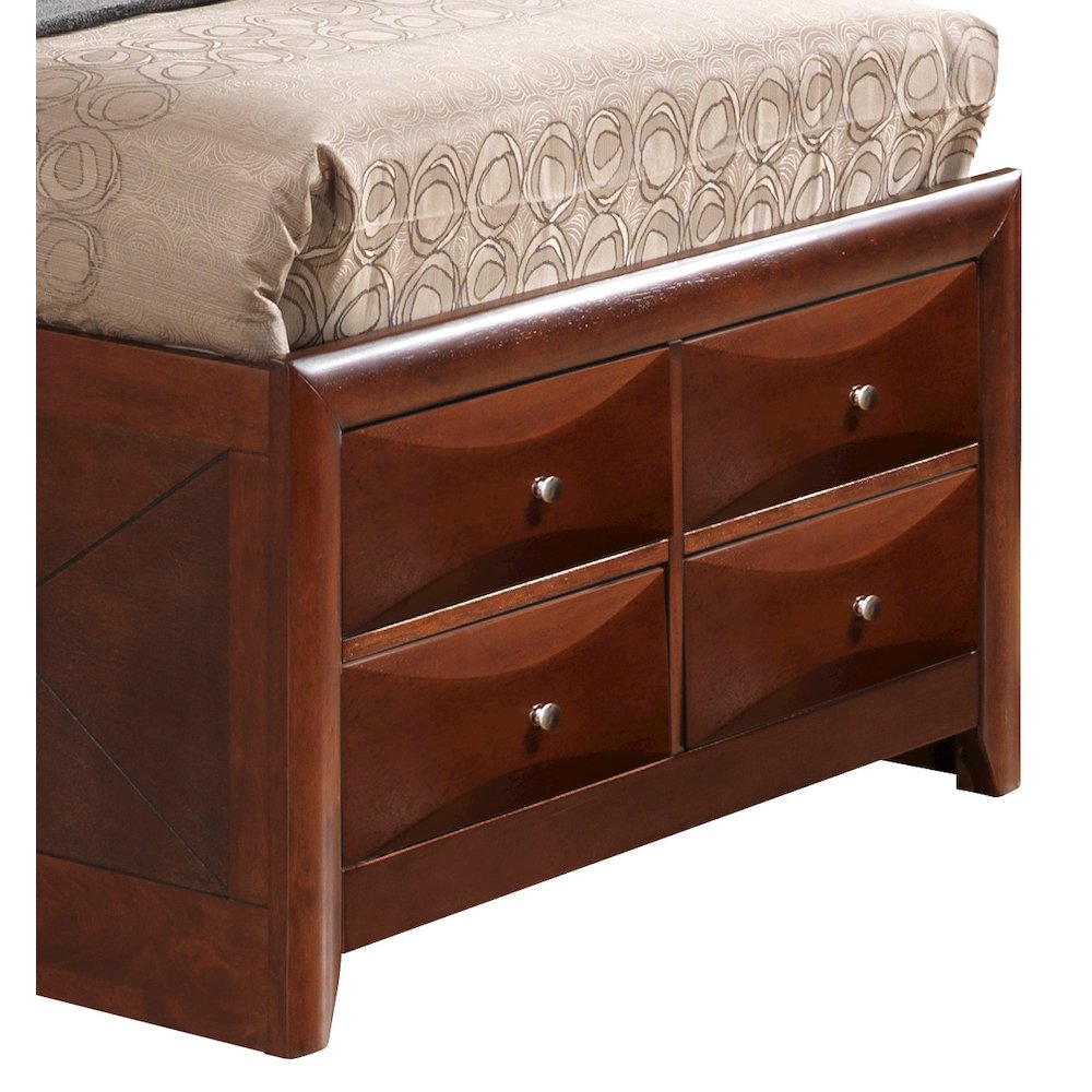 Glory Furniture Marilla Twin Storage Bed in Cherry Color. Picture 2
