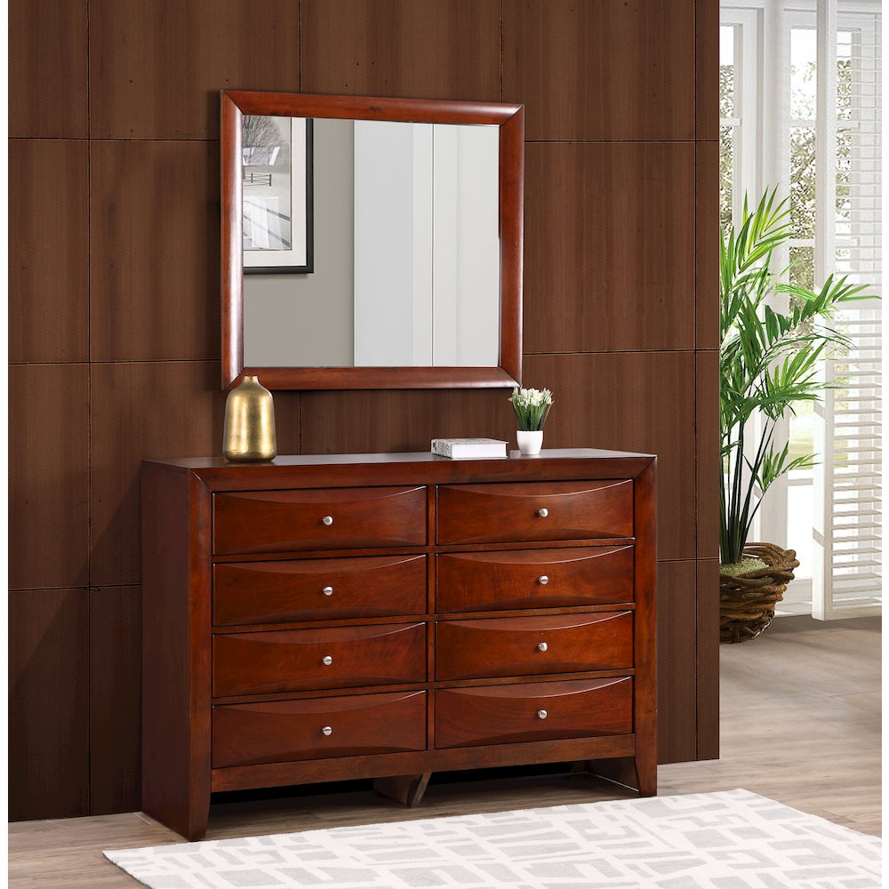 Glory Furniture Marilla Mirror in Cherry Color. Picture 7