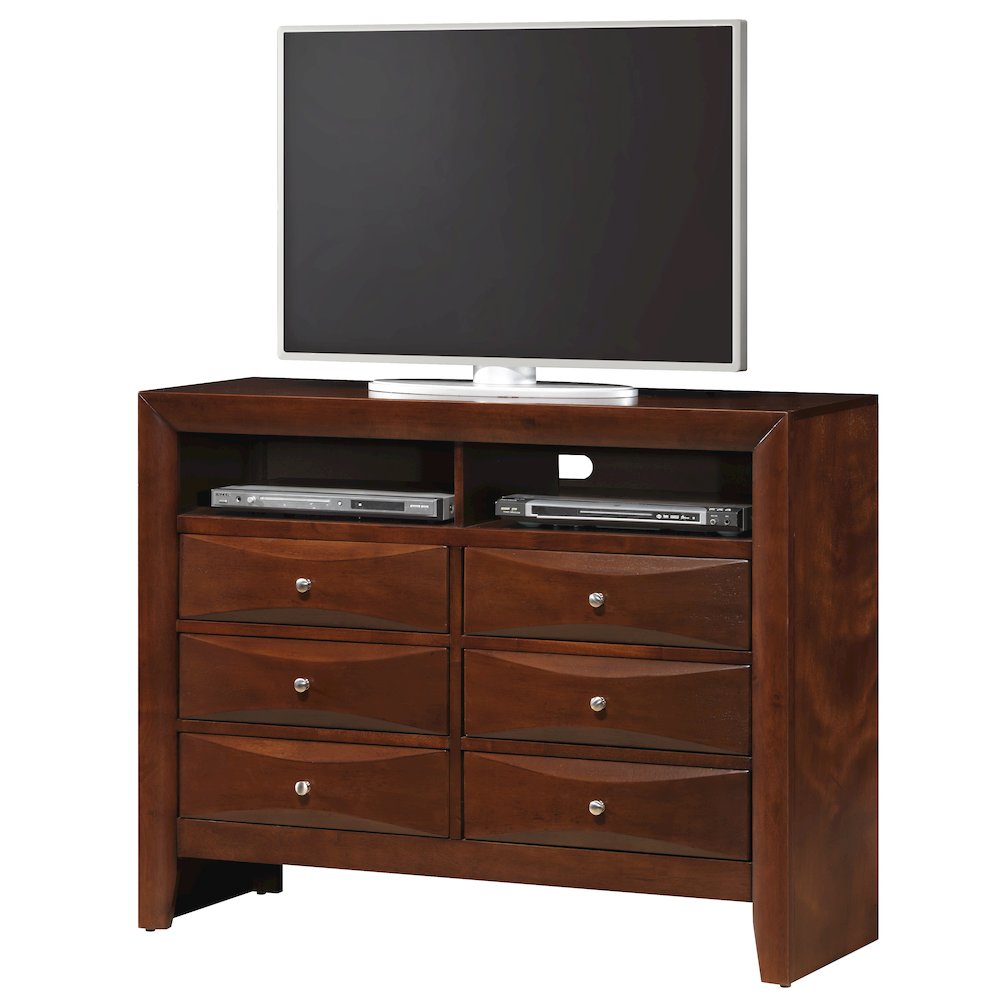 Glory Furniture Marilla Media Chest in Cherry Color. Picture 1