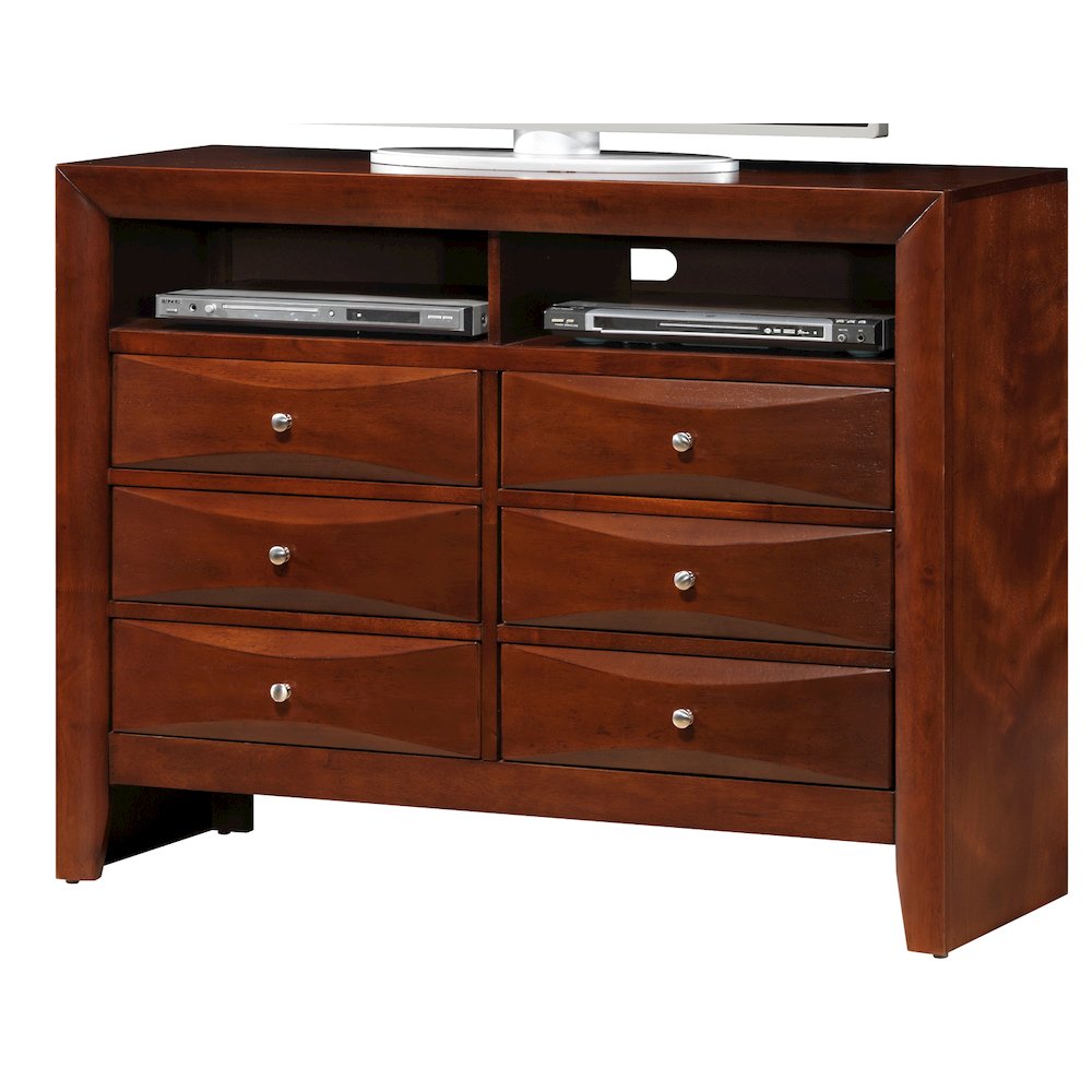 Glory Furniture Marilla Media Chest in Cherry Color. Picture 6