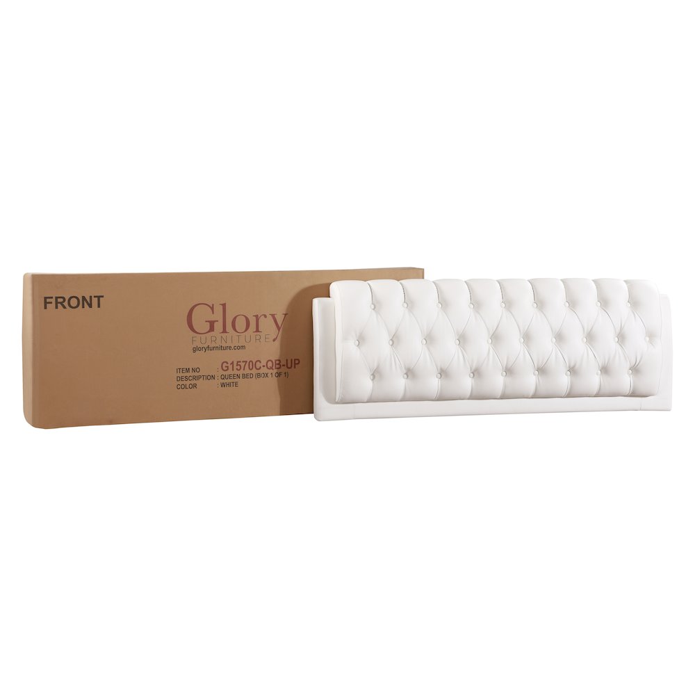 Glory Furniture Marilla Queen Bed in White Color. Picture 5