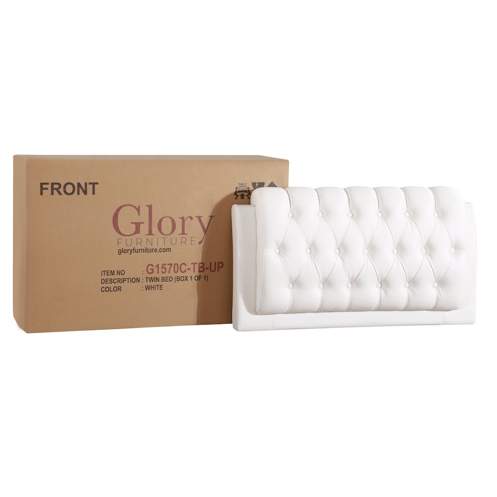 Glory Furniture Marilla   Twin Bed, White. Picture 5