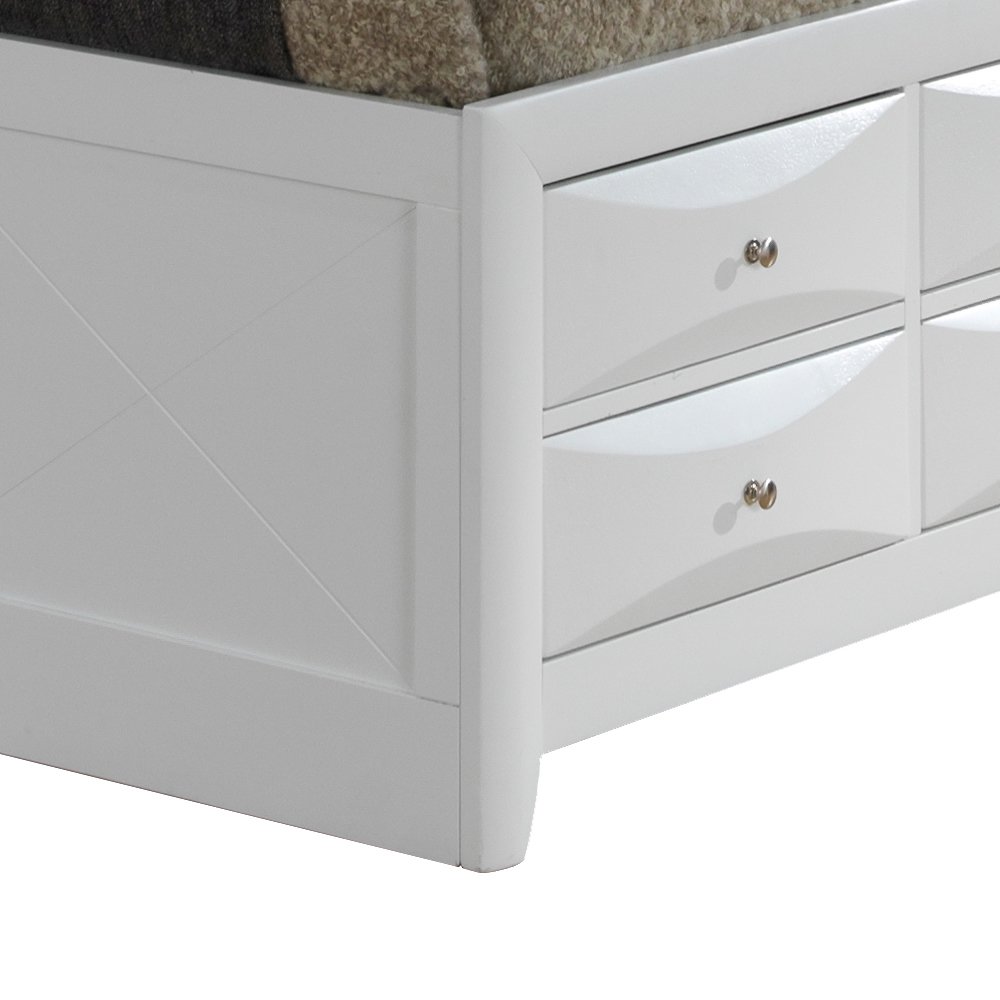 Glory Furniture Marilla Twin Storage Bed in White Color. Picture 5