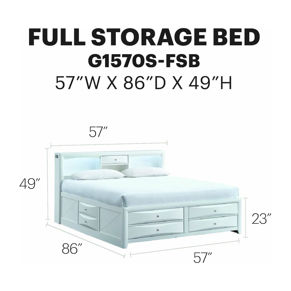 Platform Bed Frame with Headboard, Modern Wooden Bed Frame Bedroom, White, Full. Picture 7
