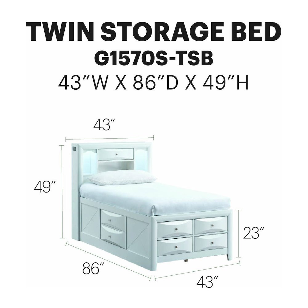 Platform Bed Frame with Headboard, Modern Wooden Bed Frame Bedroom, White, Twin. Picture 7