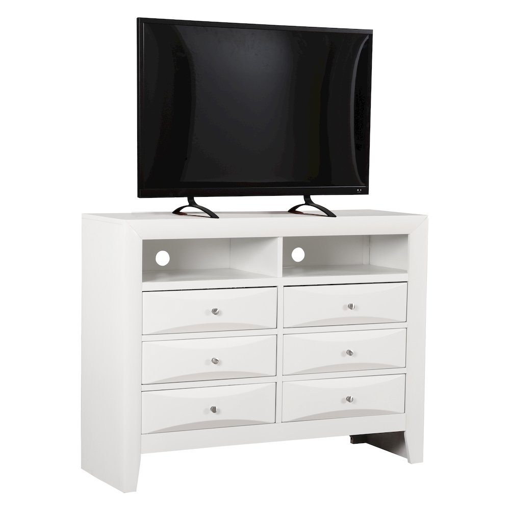 Glory Furniture Marilla Media Chest in White Color. Picture 1
