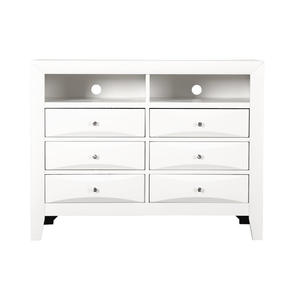 Glory Furniture Marilla Media Chest in White Color. Picture 2