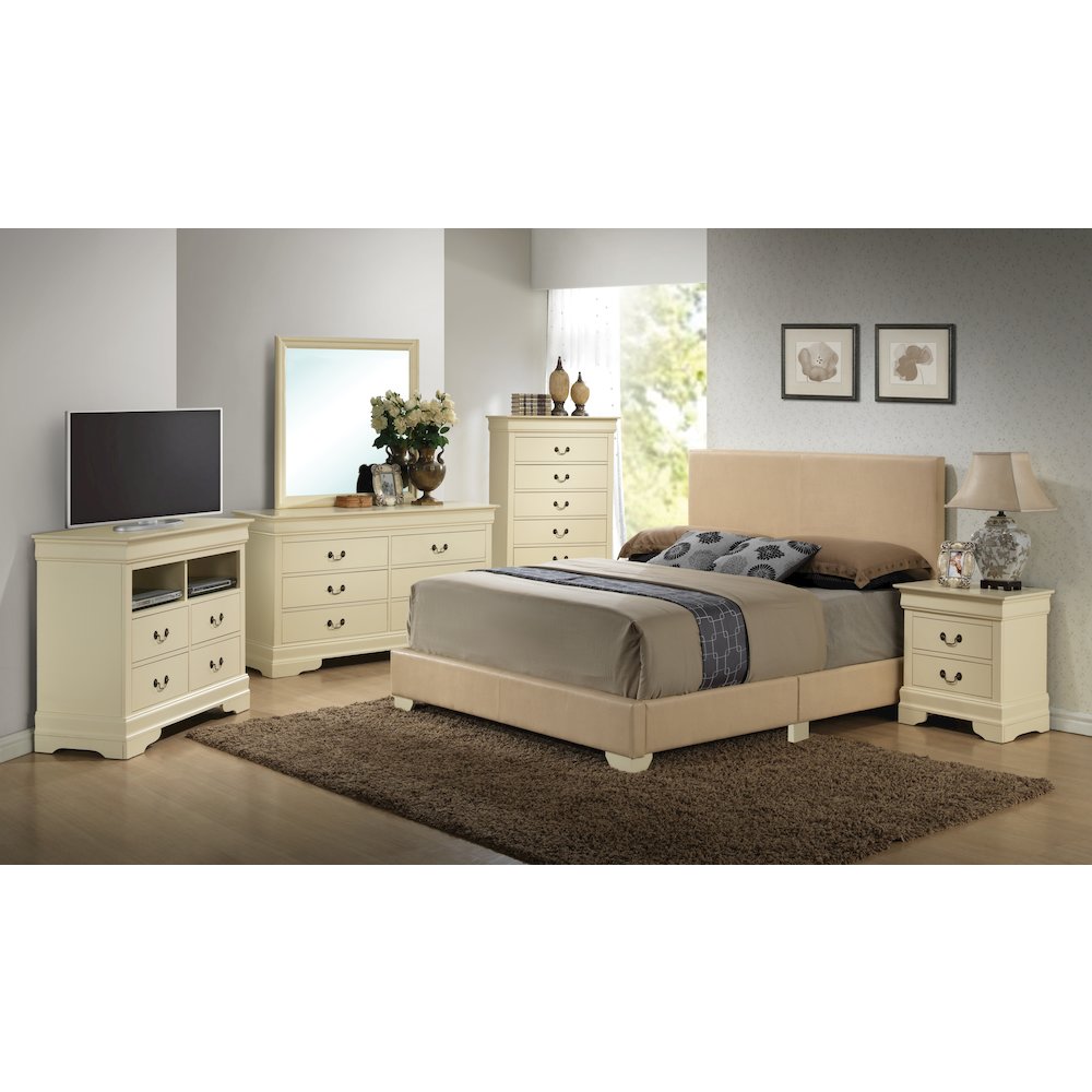 Glory Furniture Aaron Queen Bed in Beige Color. Picture 7