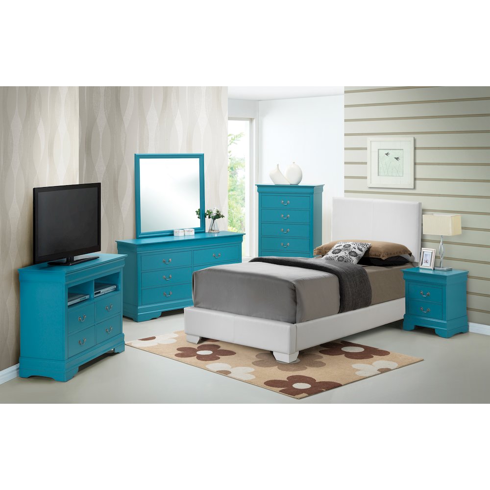 Glory Furniture Aaron Twin Bed in White Color. Picture 6