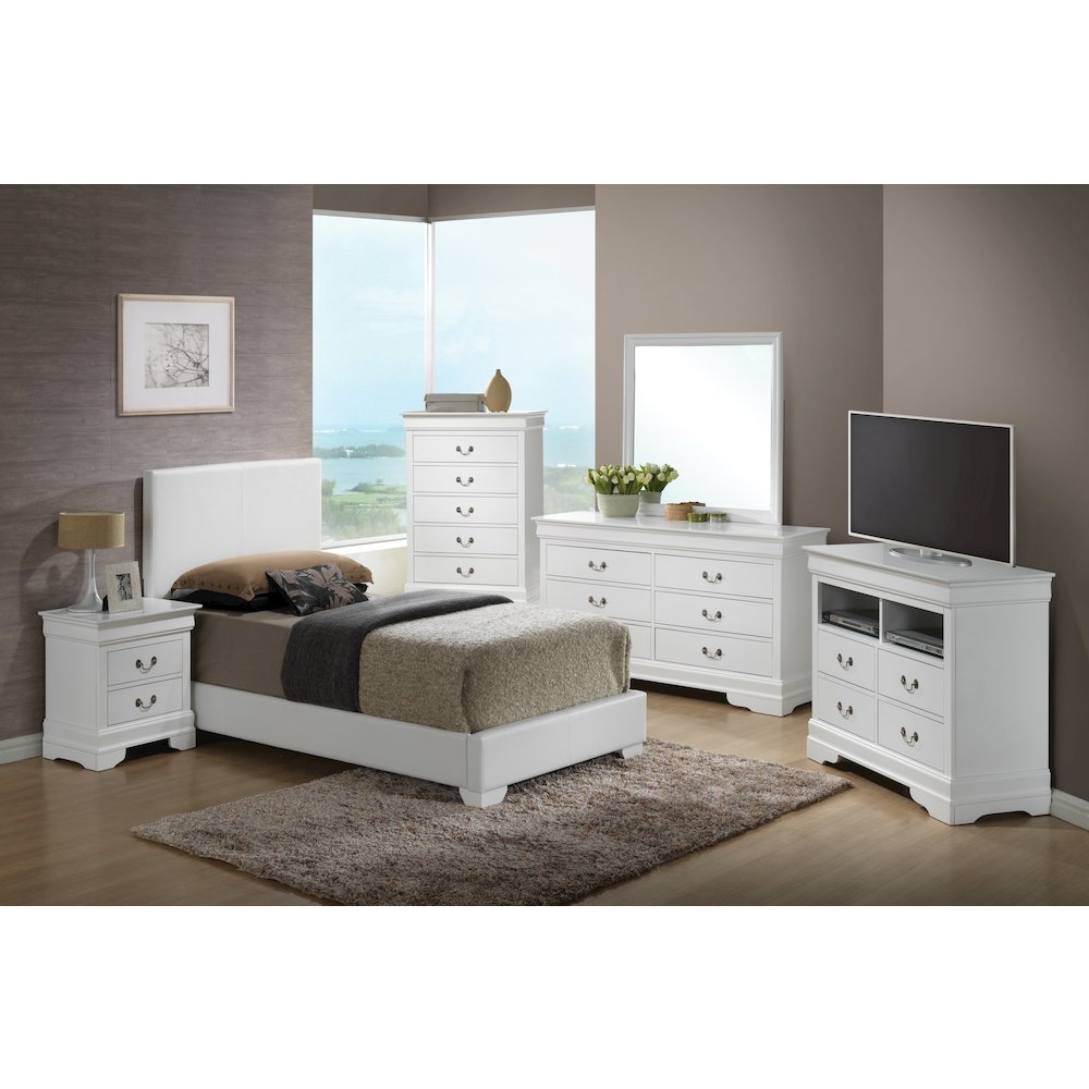 Glory Furniture Aaron Twin Bed in White Color. Picture 7