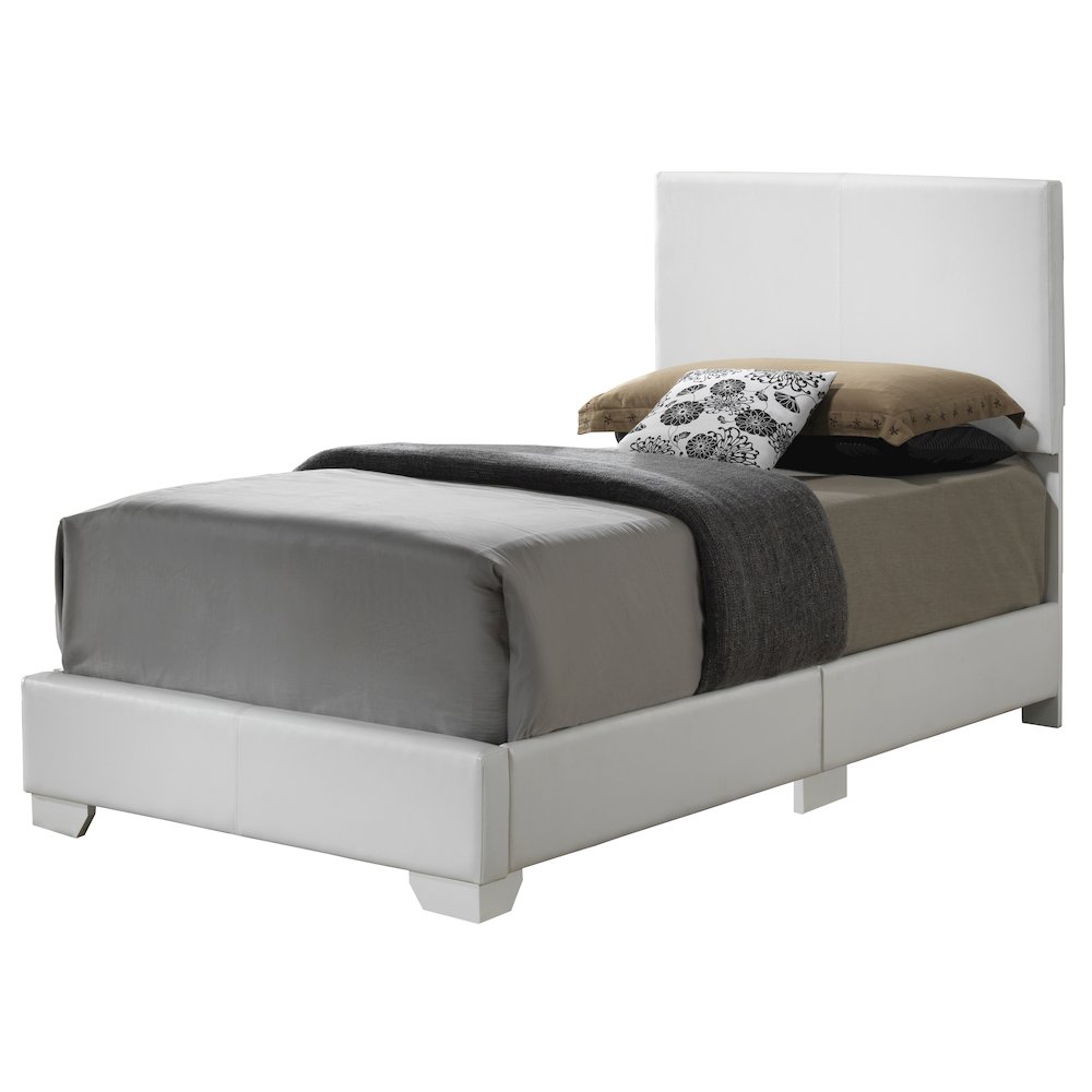 Glory Furniture Aaron Twin Bed in White Color. Picture 1