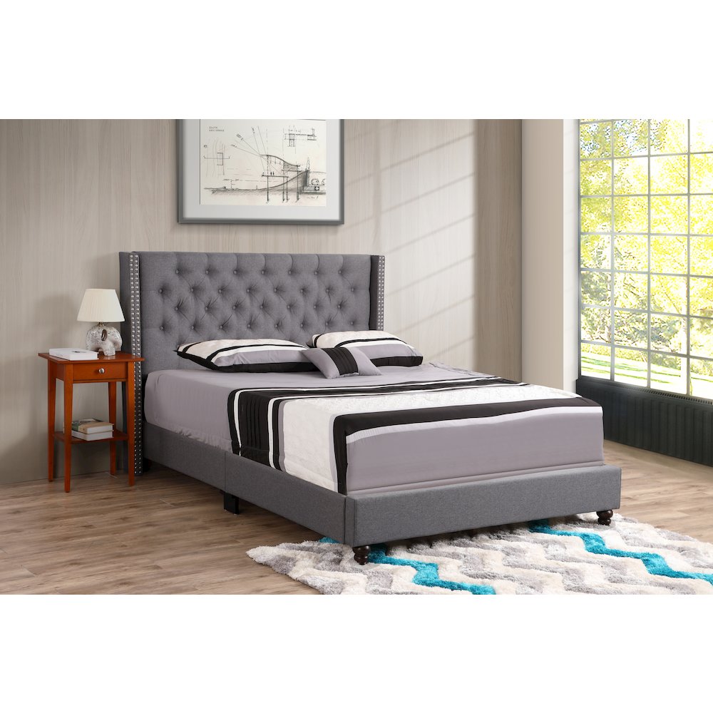 Glory Furniture Julie Queen Bed in Gray Color. Picture 7