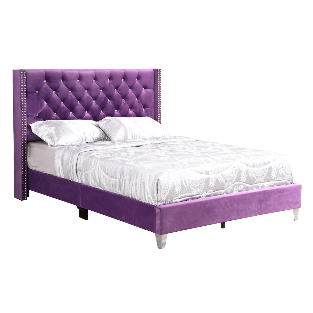 Glory Furniture Julie Queen Bed in Purple Color. Picture 1