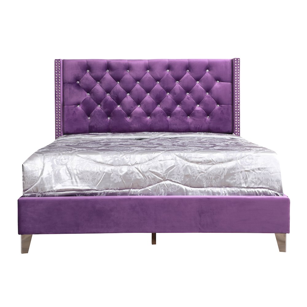 Glory Furniture Julie Queen Bed in Purple Color. Picture 2