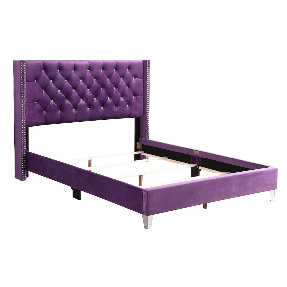 Glory Furniture Julie Queen Bed in Purple Color. Picture 3