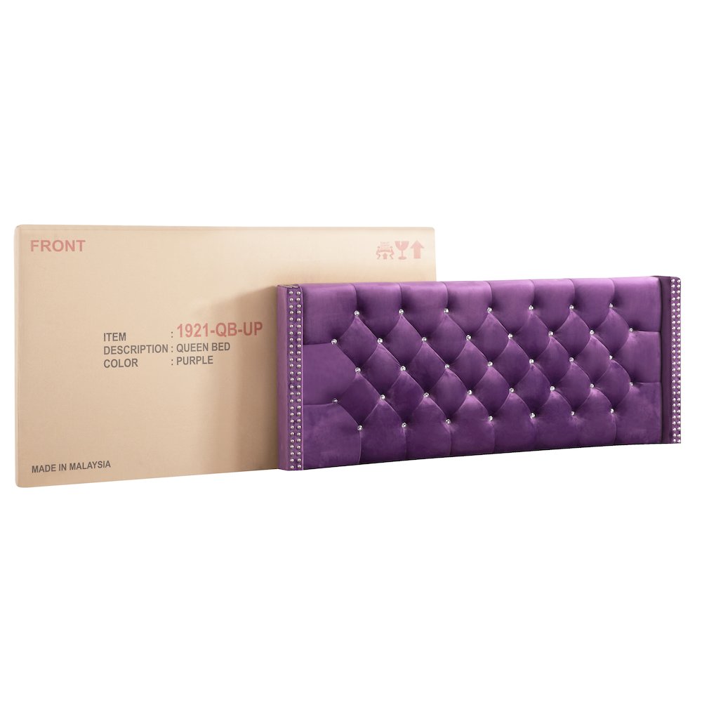 Glory Furniture Julie Queen Bed in Purple Color. Picture 5