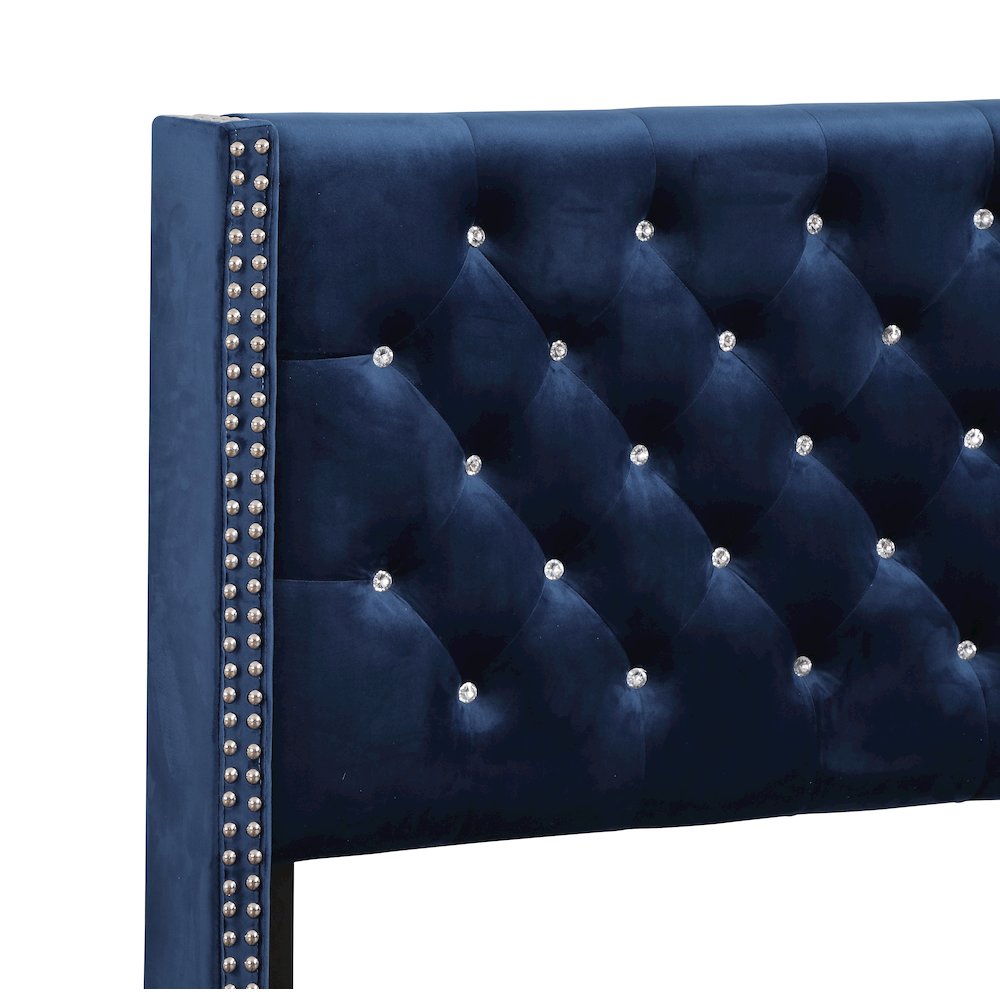 Glory Furniture Julie Queen Bed in Navy Blue Color. Picture 4