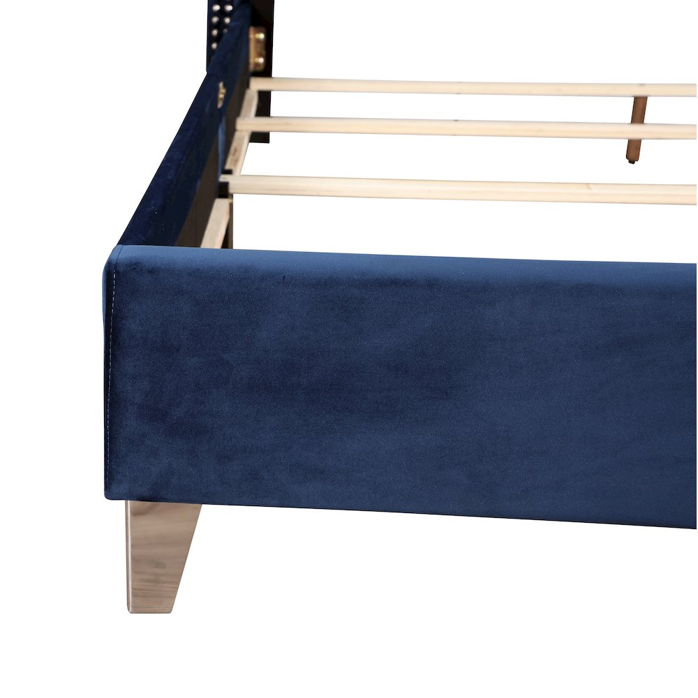 Glory Furniture Julie Queen Bed in Navy Blue Color. Picture 6
