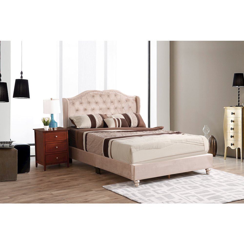 Glory Furniture Joy Full Bed in Beige Color. Picture 7