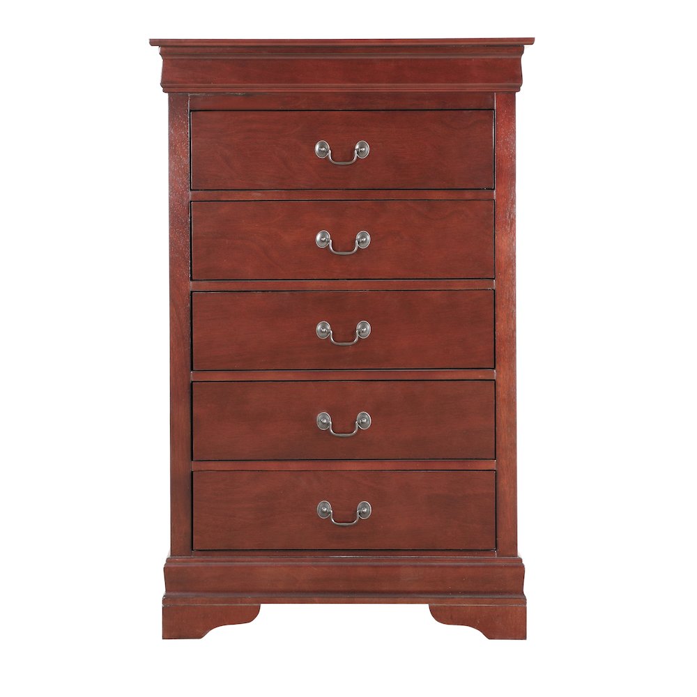 Glory Furniture LouisPhillipe Chest in Cherry Color. Picture 2