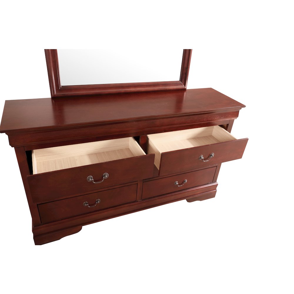 Glory Furniture LouisPhillipe Dresser in Cherry Color. Picture 3