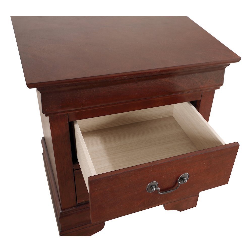 Glory Furniture LouisPhillipe Nightstand in Cherry Color. Picture 3