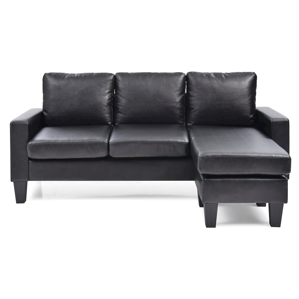 Glory Furniture Jenna Sofa Chaise in Black Color. Picture 2