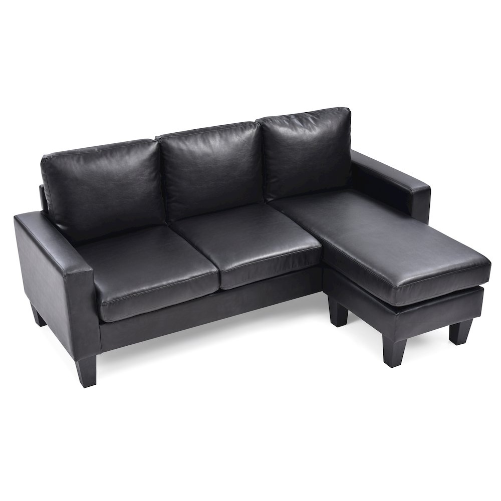 Glory Furniture Jenna Sofa Chaise in Black Color. Picture 3