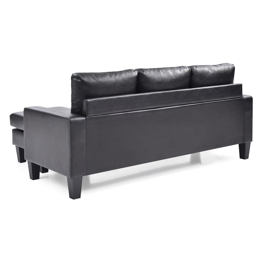 Glory Furniture Jenna Sofa Chaise in Black Color. Picture 4