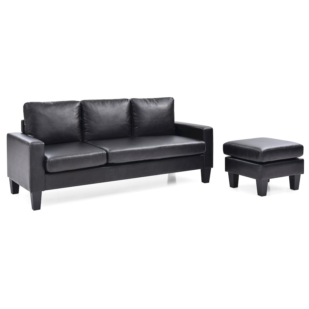 Glory Furniture Jenna Sofa Chaise in Black Color. Picture 5