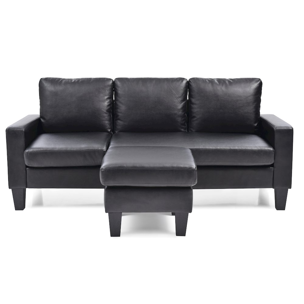Glory Furniture Jenna Sofa Chaise in Black Color. Picture 6