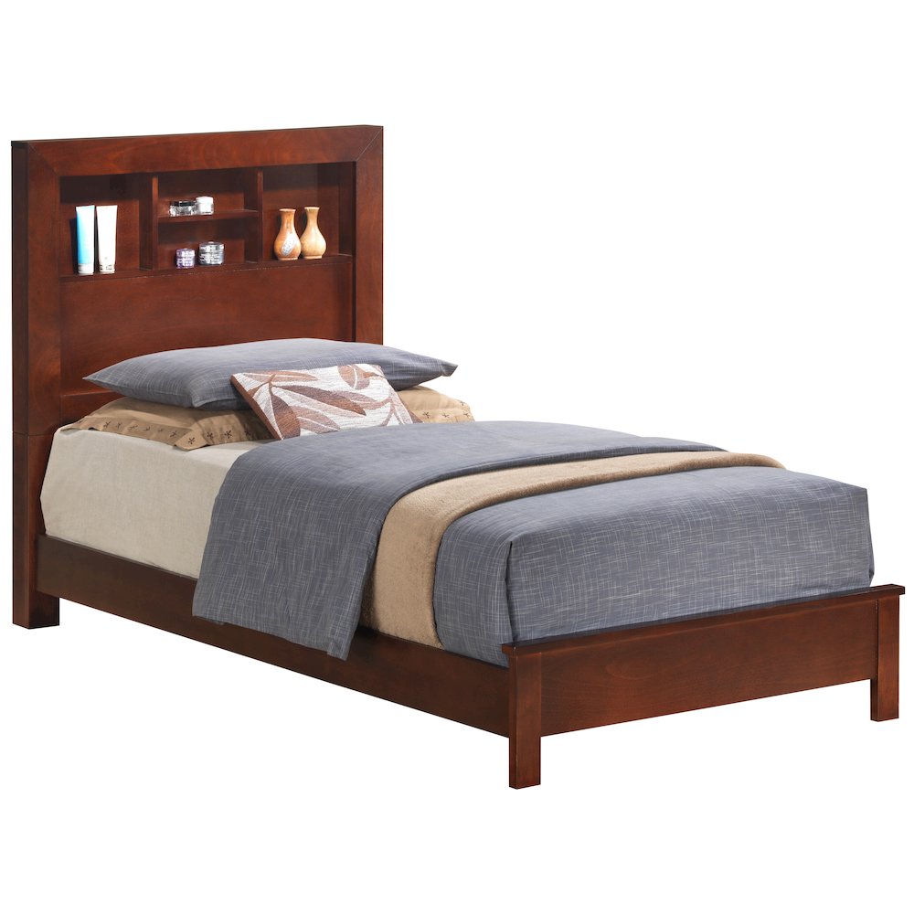 Glory Furniture Burlington Twin Bed in Cherry Color. Picture 1